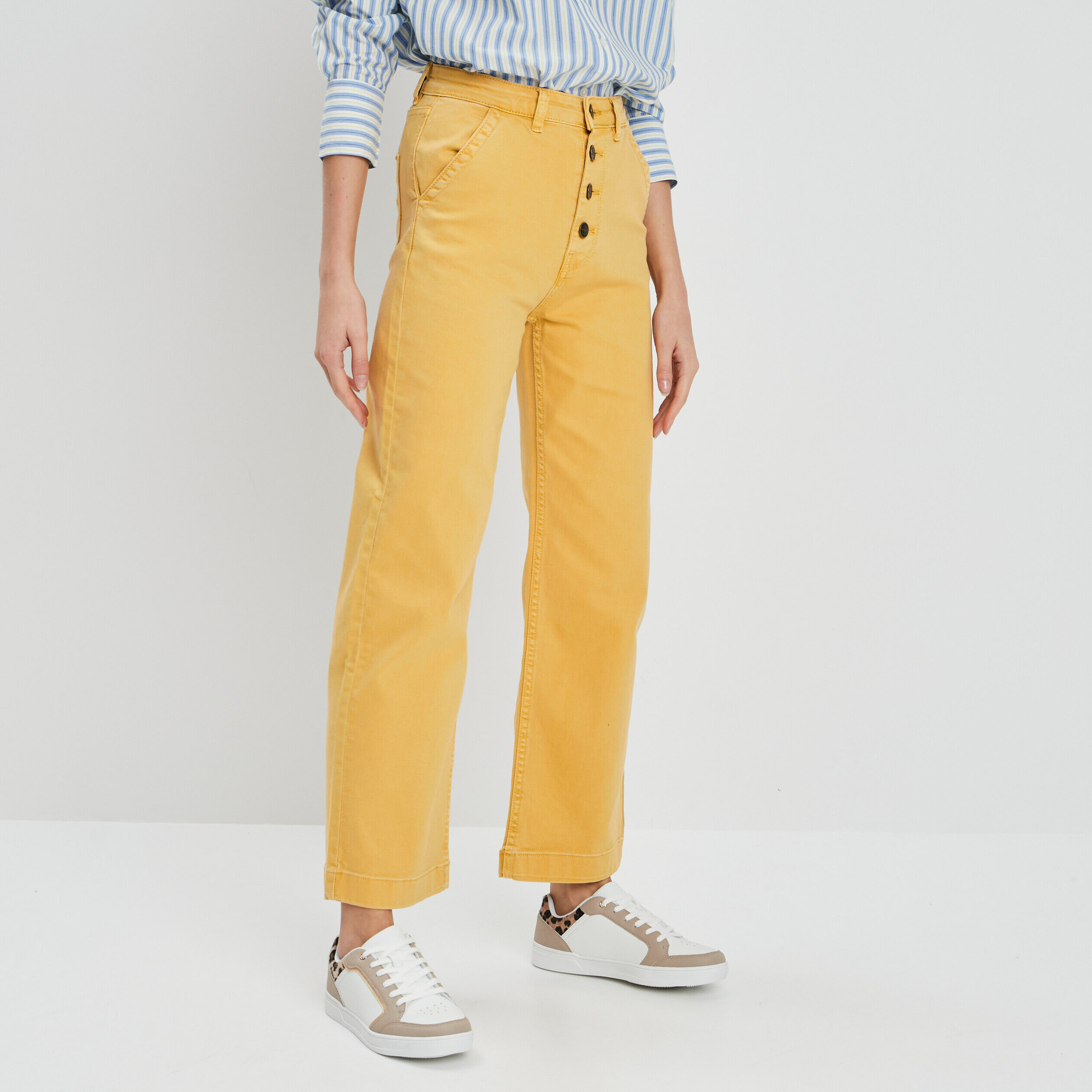 Pantalon jaune deals moutarde femme
