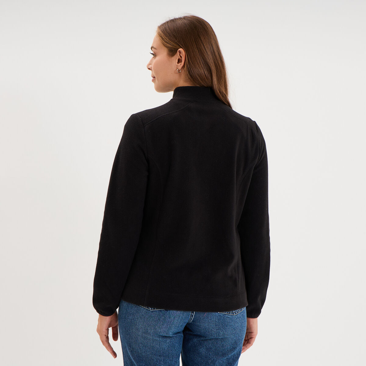 Veste polaire zipp&eacute; manches longues noir femme