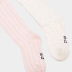 Lot 2 collants avec motif relief coton rose fille