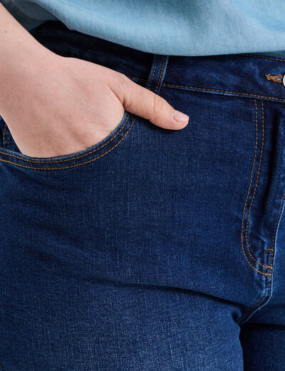 Jeans corsaire slim taille haute denim stone femme grande taille