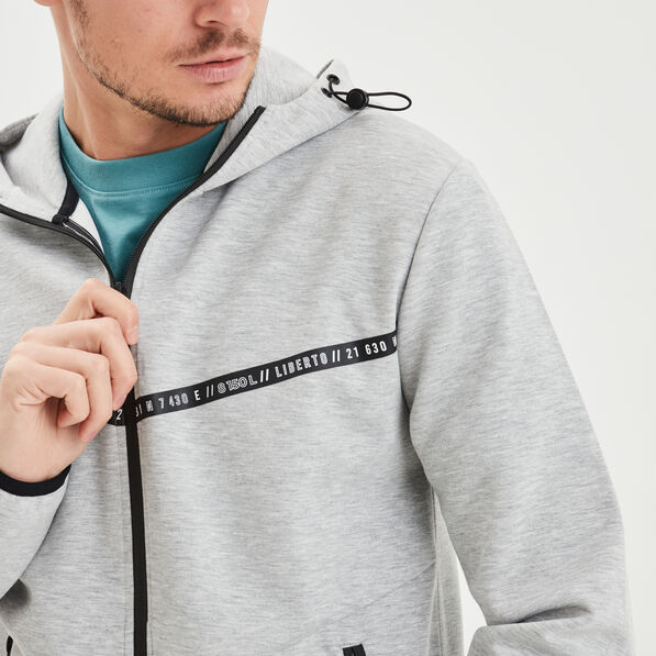 sweat zippe a capuche liberto gris homme Sweat zippé à capuche Liberto gris homme