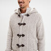 Gilet &agrave; capuche fourr&eacute;e ivoire homme