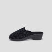 Chaussons mules compens&eacute;s noir femme