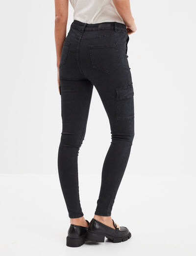 Pantalon cargo skinny 7/8ème Liberto noir femme