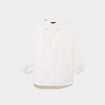 Blouse col tunisien manches 3/4 coton blanc femme