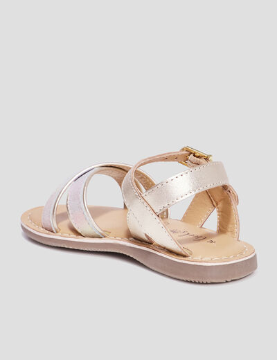 Sandales effet irisé en cuir Creeks multicolore fille