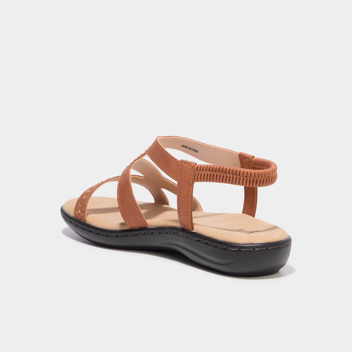 Sandales &agrave; strass marron femme