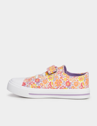 Tennis basses en toile à scratchs multicolore fille