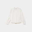 Blouse manches longues col dentelle blanc femme