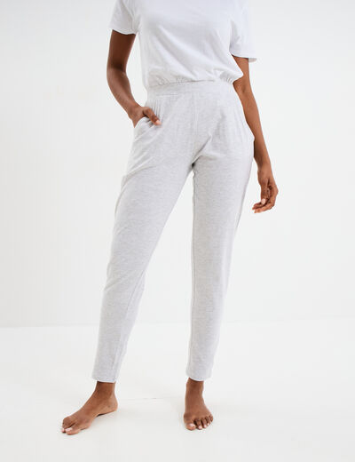 Pantalon de pyjama ajusté gris clair femme