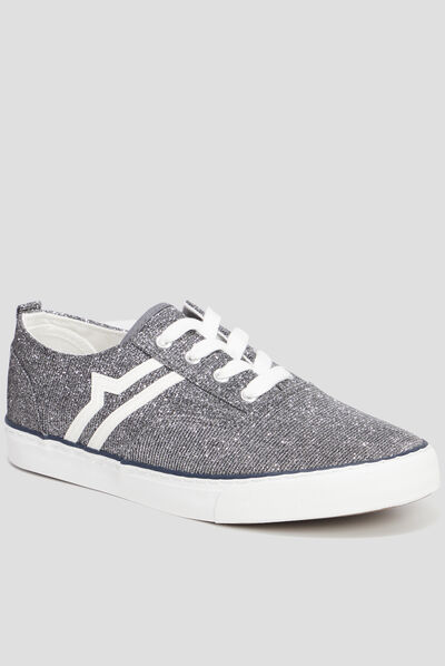 Tennis basses à lacets paillettes Creeks multicolore femme