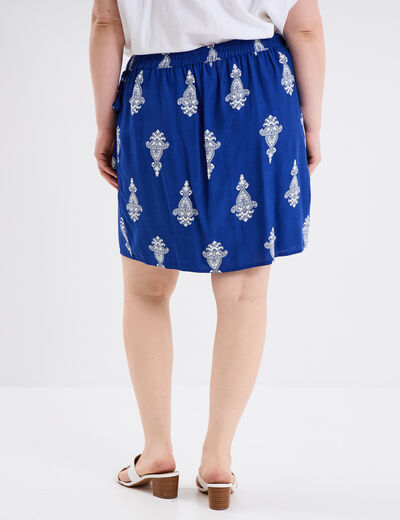 Jupe-short nouée fluide bleu electrique femme grande taille