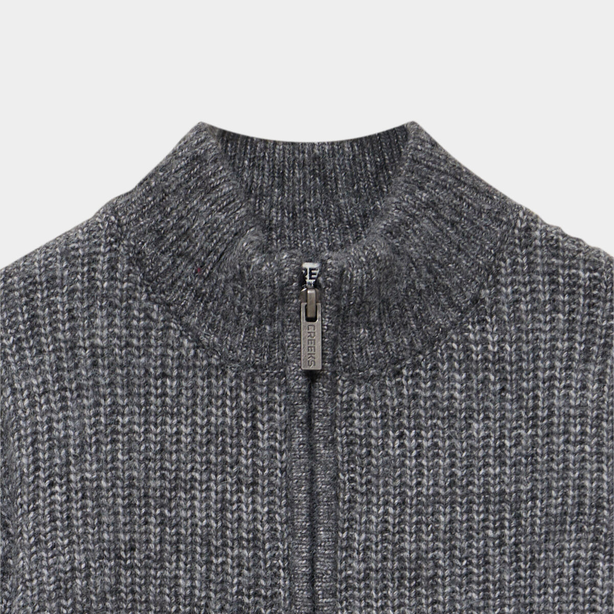 Pull droit col camionneur gris gar&ccedil;on