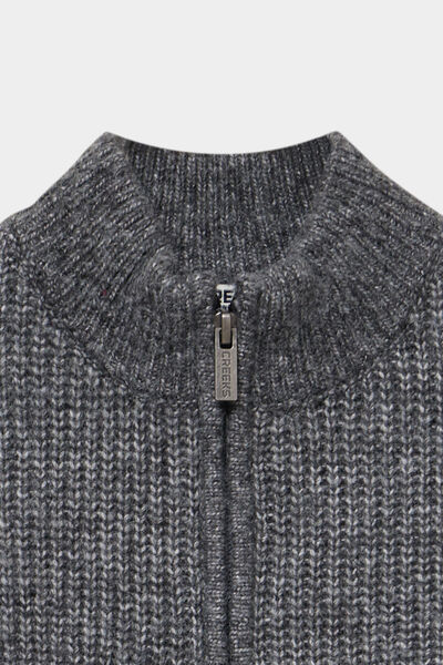 Pull droit col camionneur gris gar&ccedil;on