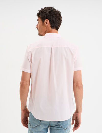 Chemise droite manches courtes rose clair homme