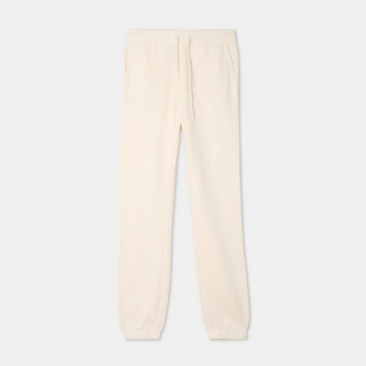 Pantalon jogging droit molleton sable femme