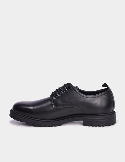 Derbies crant&eacute;es &agrave; lacets noir homme