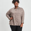 Chemise à carreaux coupe chauve-souris camel femme grande taille
