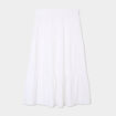 Jupe longue évasée gaze de coton blanc femme grande taille