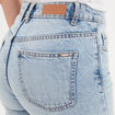 Jeans mom 7/8ème taille haute coton denim bleach femme