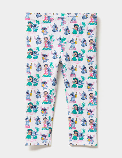 Legging corsaire coton Stitch blanc fille