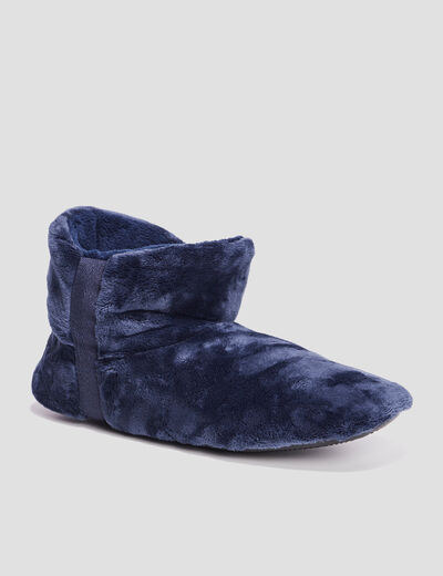 Chaussons boots aspect velours gris homme