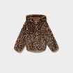 Veste imitation fourrure &agrave; capuche marron fille