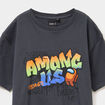 T-shirt manches courtes coton Among Us gris foncé garçon