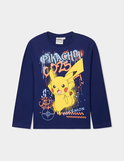 T-shirt manches longues Pokémon Pikachu bleu marine garçon