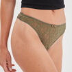String avec dentelle vert kaki femme