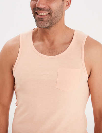 Débardeur droit 1 poche coton Creeks rose homme