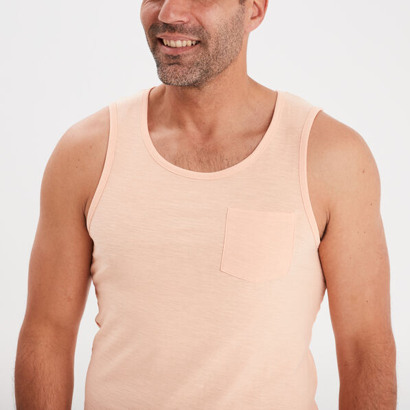 Débardeur droit 1 poche coton Creeks rose homme