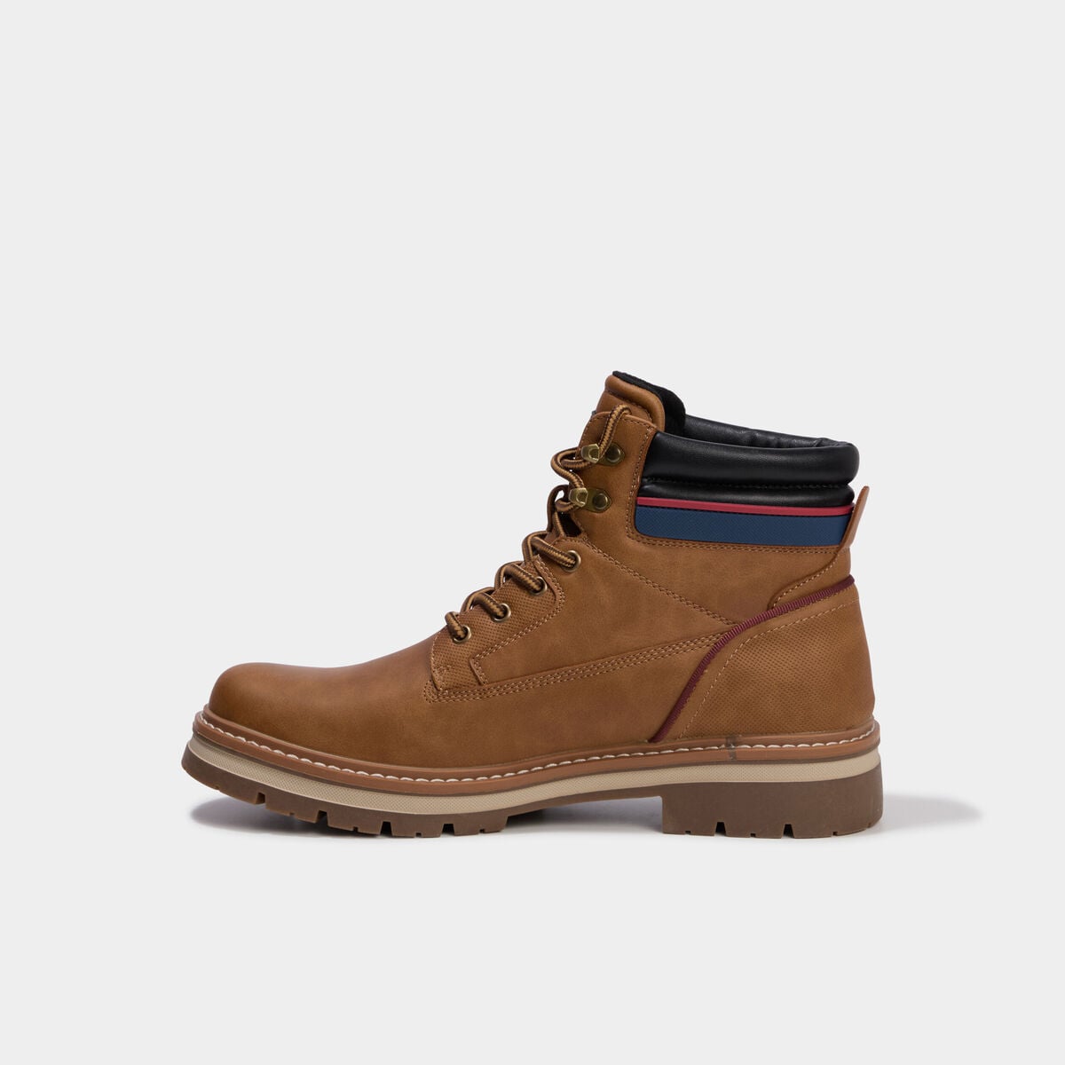 Boots &agrave; lacets avec semelle crant&eacute;e marron clair homme