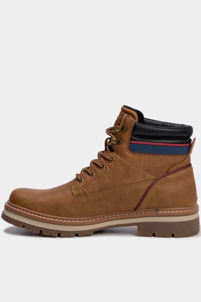 Boots &agrave; lacets avec semelle crant&eacute;e marron clair homme