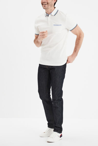 Jeans straight coupe droite denim brut homme