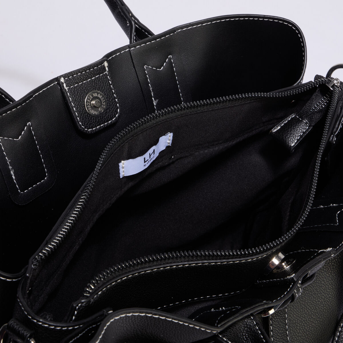 Sac &agrave; main avec bandouli&egrave;re noir femme