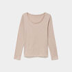 T-shirt &agrave; manches longues beige femme