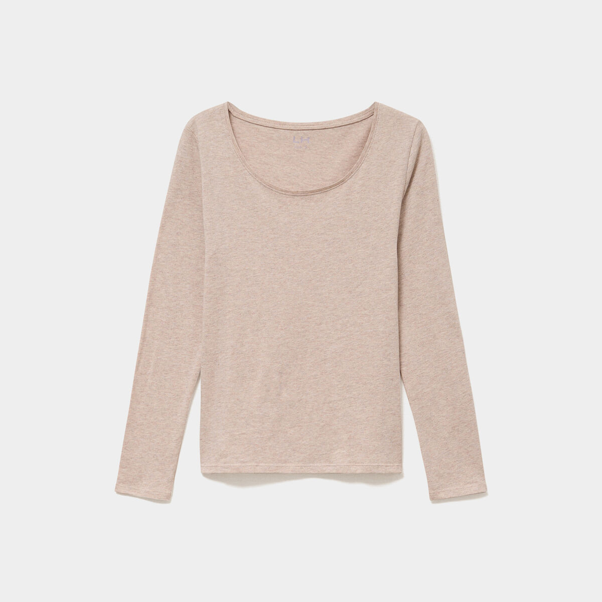 T-shirt &agrave; manches longues beige femme