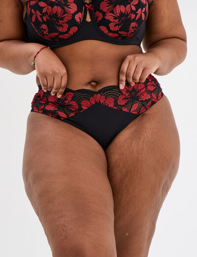Culotte avec dentelle rouge femme grande taille