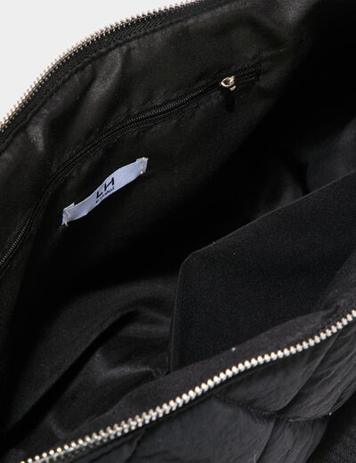 Sac banane matelass&eacute; noir femme