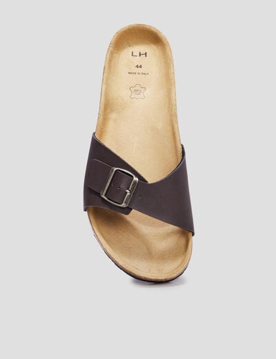 Mules avec boucles marron homme