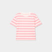 T-shirt col rond manches courtes coton ecru fille