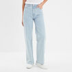 Jeans wide leg taille haute coton denim triple stone femme