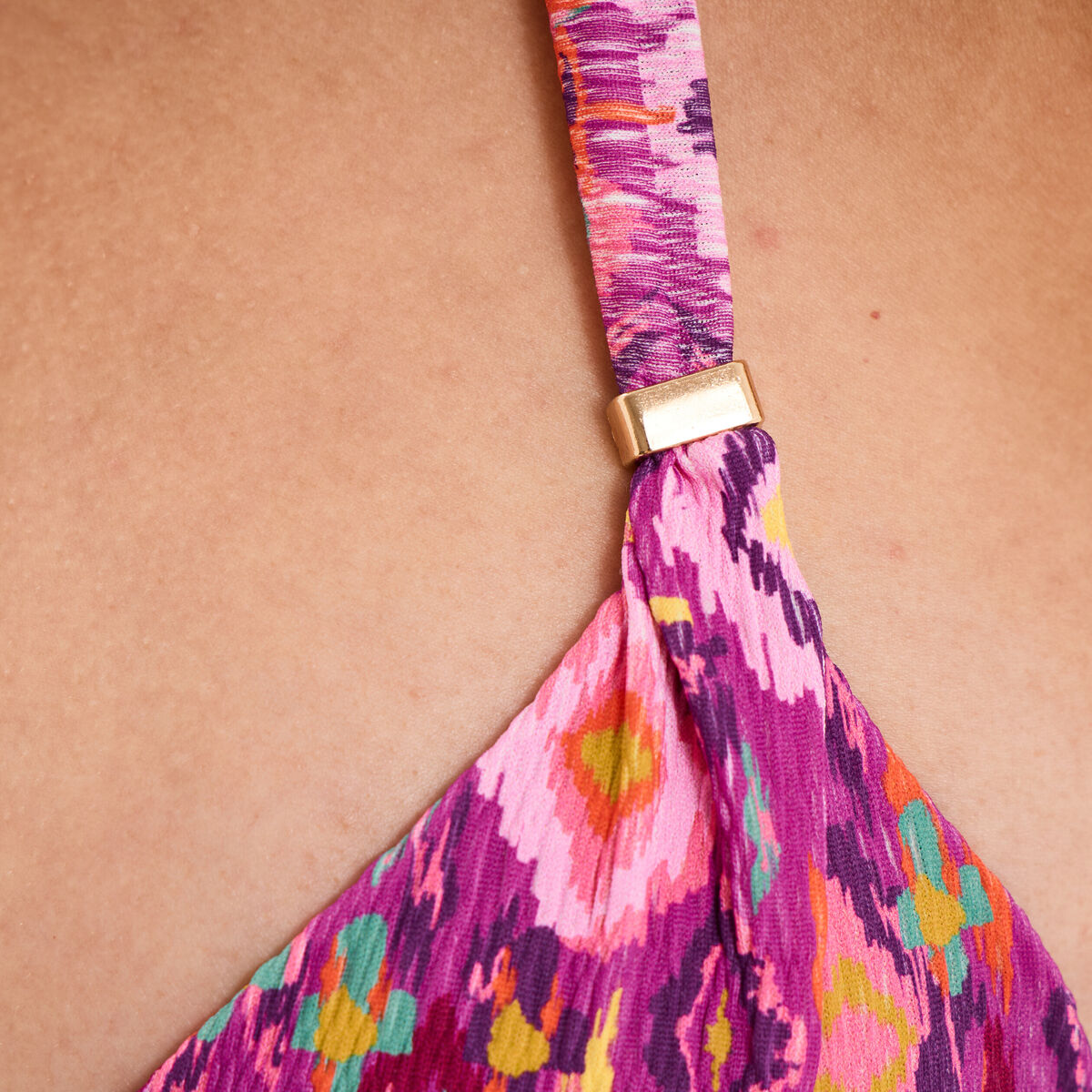 Haut de maillot de bain padd&eacute; violet femme
