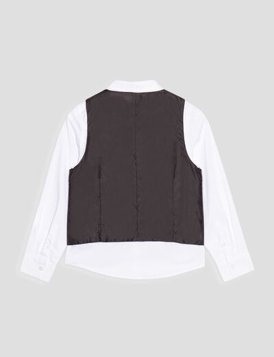 Ensemble 3 pièces chemise et veston blanc garçon