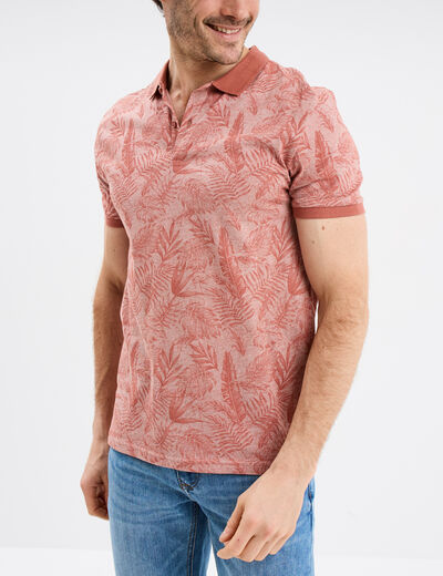 Polo droit manches courtes coton Creeks vieux rose homme