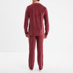 Ensemble pyjama velours 2 pièces bordeaux homme