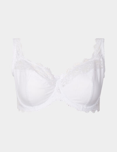 Soutien-gorge corbeille dentelle blanc femme grande taille