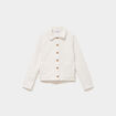 Veste courte boutonn&eacute;e effet bouclette blanc femme