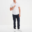Chemise droite manches courtes blanc homme